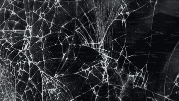 Deep crack with black spots